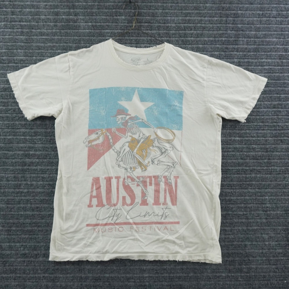 Austin City Limits Music Festival T-Shirt Mens L White 2023 Lineup Graphic